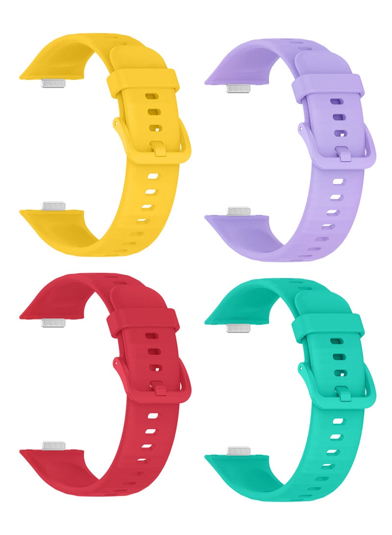 CATANES 4Packs Wristband for Huawei Watch Fit 3/Fit 4/Fit 4 Pro Bands, Silicone Bracelet Quick Release Arm Band, Replacement Smartwatch Band Quick Release Sport Straps - 4 Colours  - Image 2