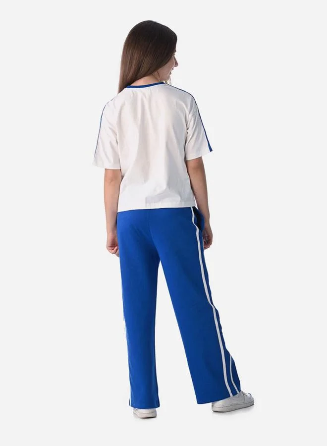 victor and jane Victor and Jane Graphic Print Knit Crop Top and Wide-Leg Pants Set