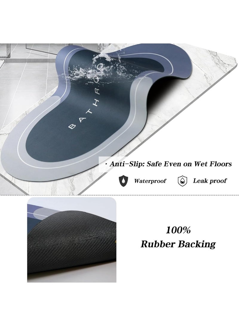 كيتشينو سجادة حمام من كيتشينو مضادة للانزلاق وسريعة الجفاف، سجادة حمام مطاطية فائقة الامتصاص تناسب اسفل الباب - Image 3