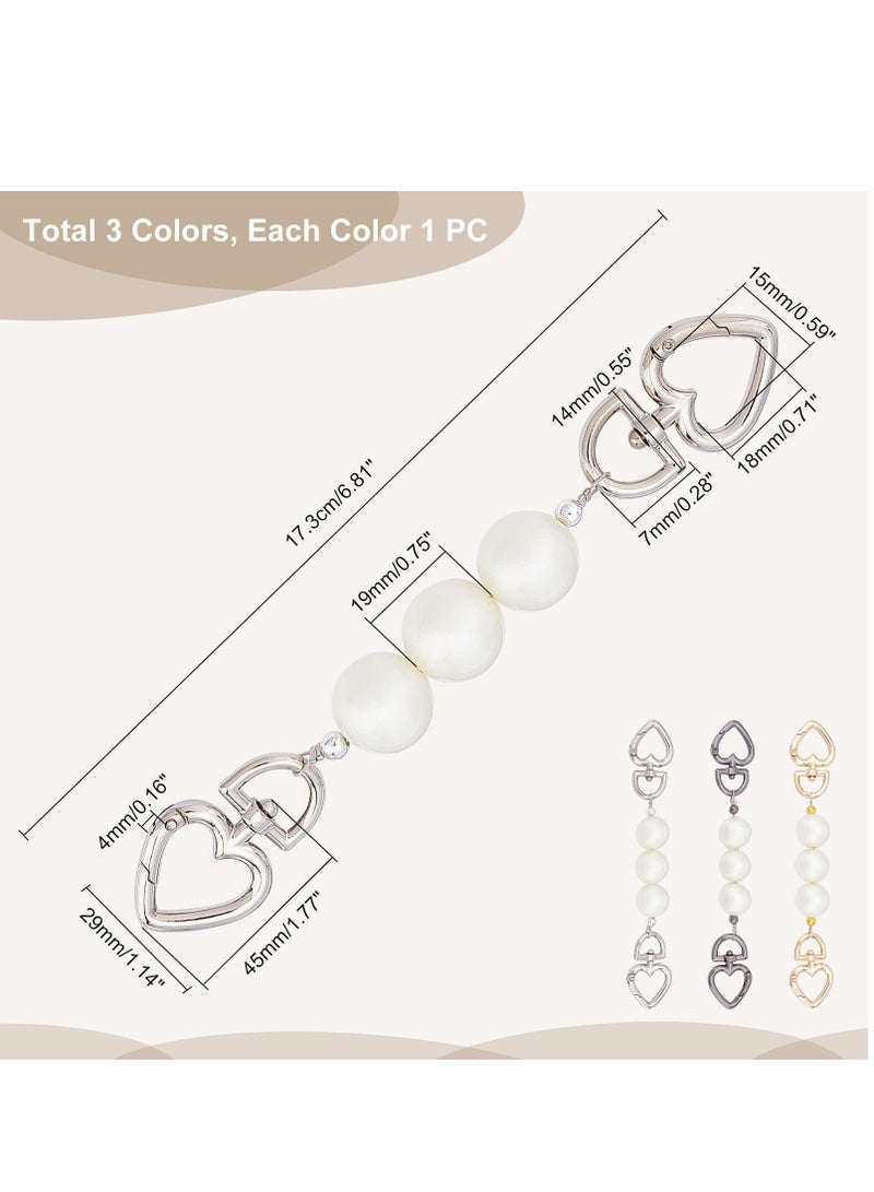 Handbag Chain Strap with Pearl Extenders, Short Replacement Chain for Bags, Stylish Handbag Charms and Accessories - Image 2