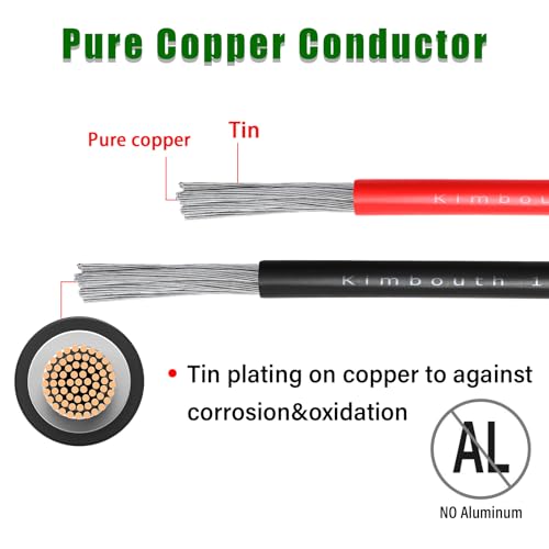 Kimbluth 14 Gauge Marine Wire Tinned Copper Boat Cable, Standard USA OFC Oxygen Free Copper Wire for Automotive Boat Speakers Solar Outdoors (14 Gauge 100FT Red+100FT Black) - Image 3
