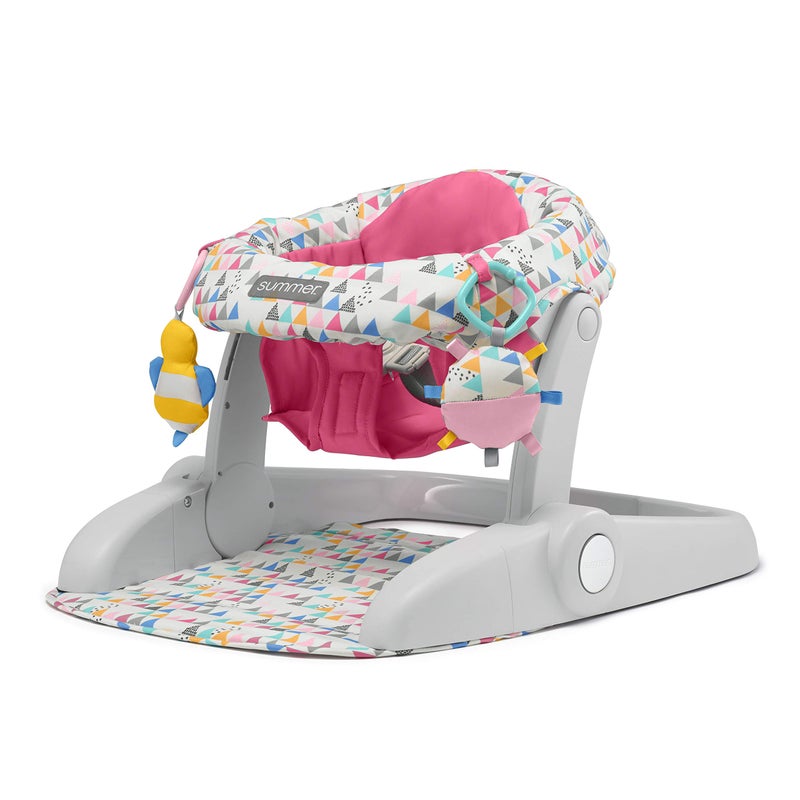 ingenuity Summer Infant Learn-to-Sit 2-Position Floor Seat (Funfetti Pink) â€“ Sit Baby Up in This Adjustable Baby Activity Seat Appropriate for Ages 4-12 Months â€“ Includes Toys - Image 1