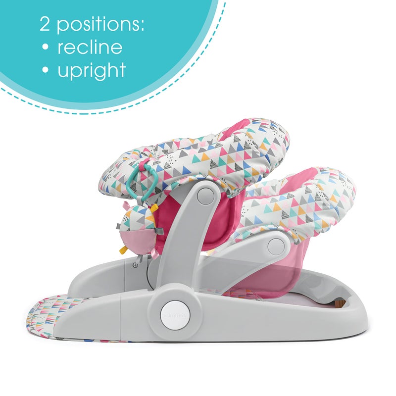 ingenuity Summer Infant Learn-to-Sit 2-Position Floor Seat (Funfetti Pink) â€“ Sit Baby Up in This Adjustable Baby Activity Seat Appropriate for Ages 4-12 Months â€“ Includes Toys - Image 2