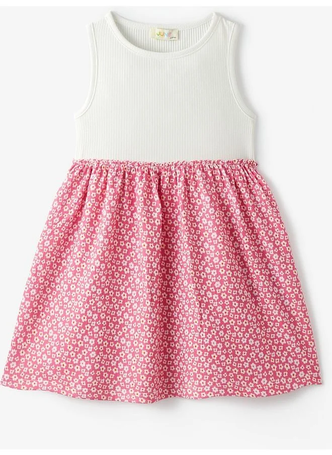 JUNE June Girl Strappy Patterned Dress White - Multicolor