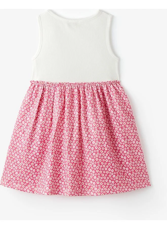 جون June Girl Strappy Patterned Dress White - Multicolor