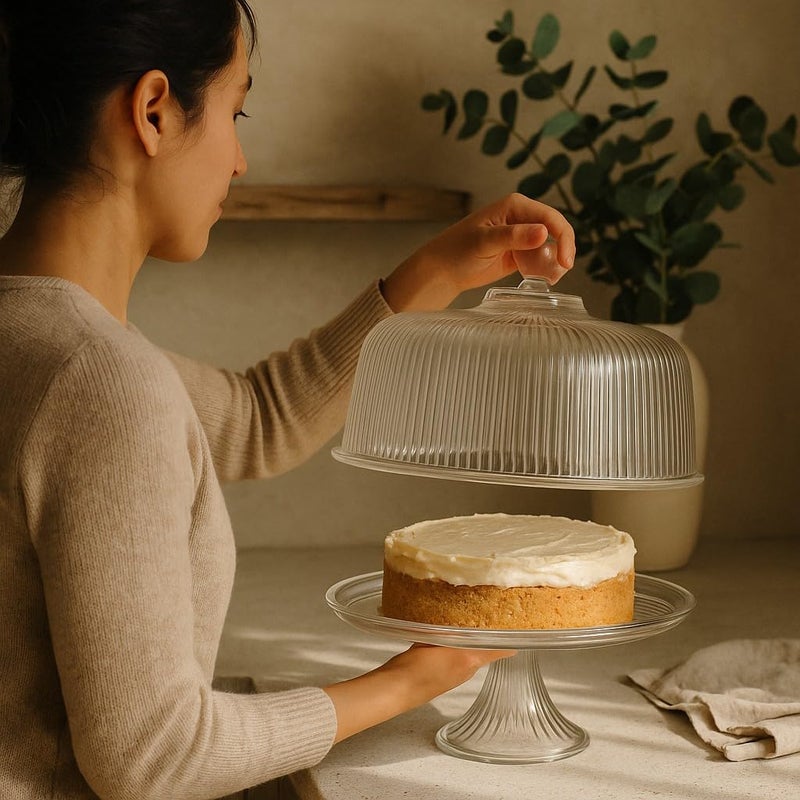 Anchor Hocking Monaco Cake Set, STD, Crystal - Image 4