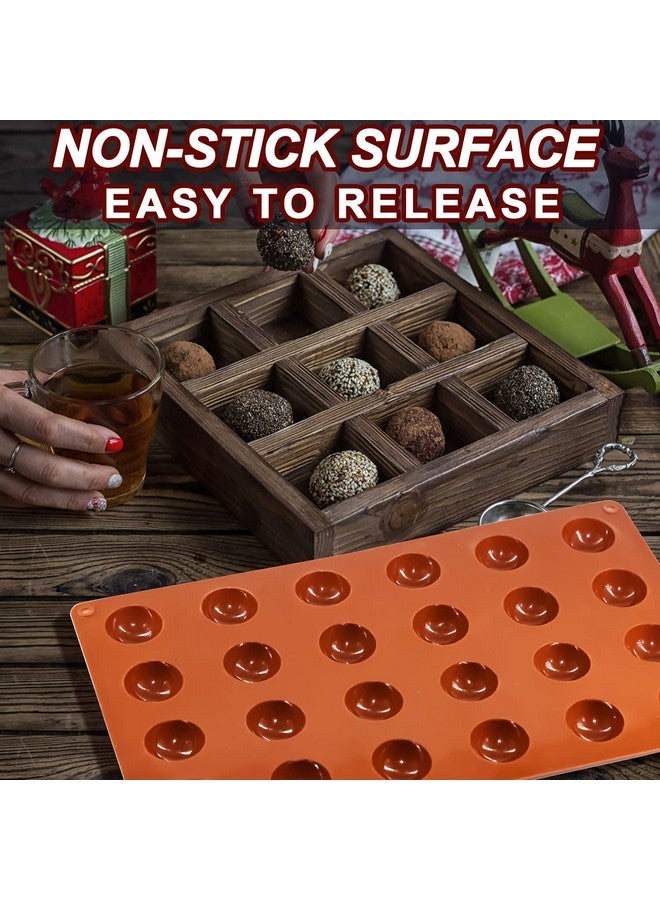 Zeinwap Mini 24-Cavity Semi Sphere Silicone Chocolate Mould Non-Stick, Half Sphere Silicone Baking Molds for Making Jelly, Chocolates and Cake - Image 2