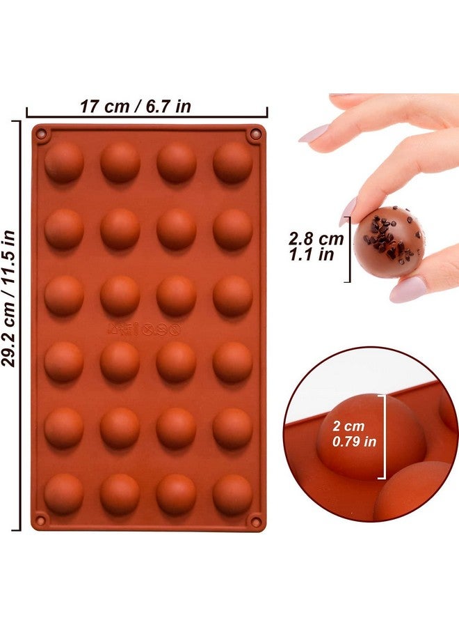 Zeinwap Mini 24-Cavity Semi Sphere Silicone Chocolate Mould Non-Stick, Half Sphere Silicone Baking Molds for Making Jelly, Chocolates and Cake - Image 3