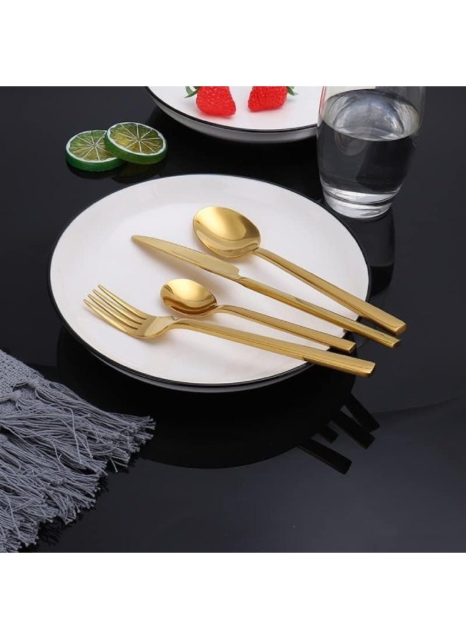 SKY-TOUCH Stainless Steel Cutlery Set, 24-Piece Set of Golden Tableware Western-Style Kitchen Tableware, Serves 6 people  - Image 4