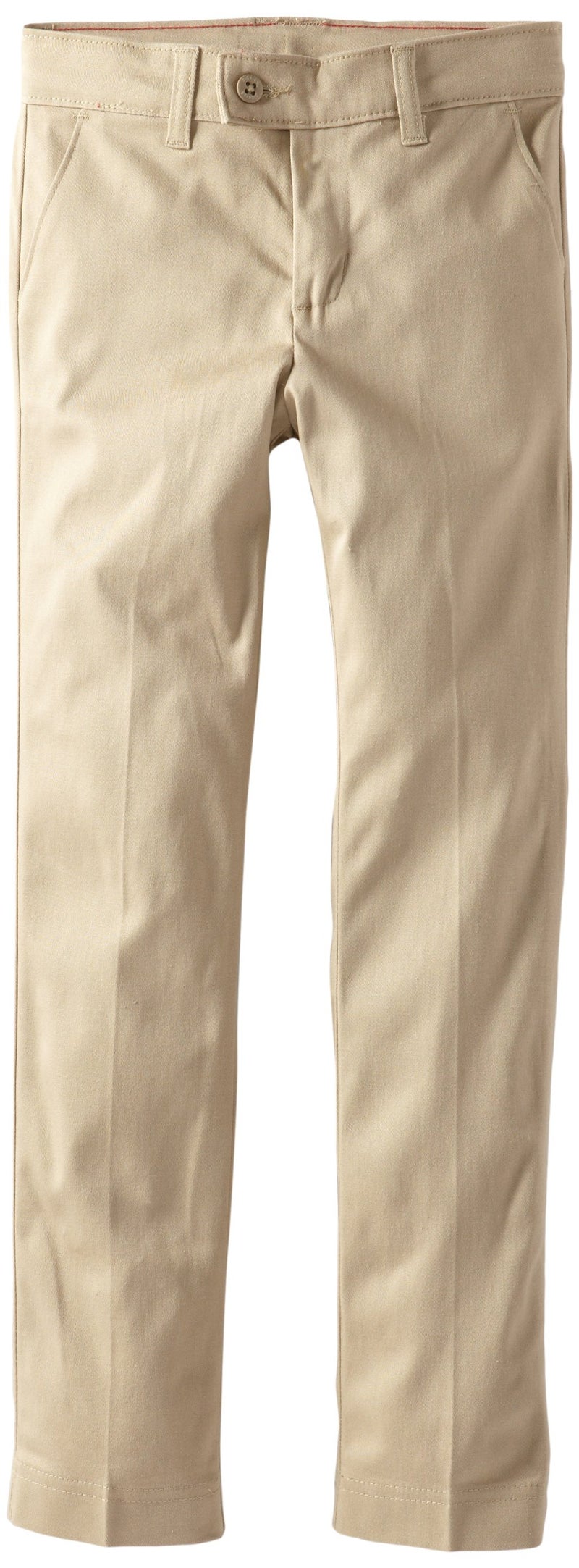 Dickies Kids Girls 7-16 Stretch Slim Straight Pant, Desert Sand, 8 - Image 1