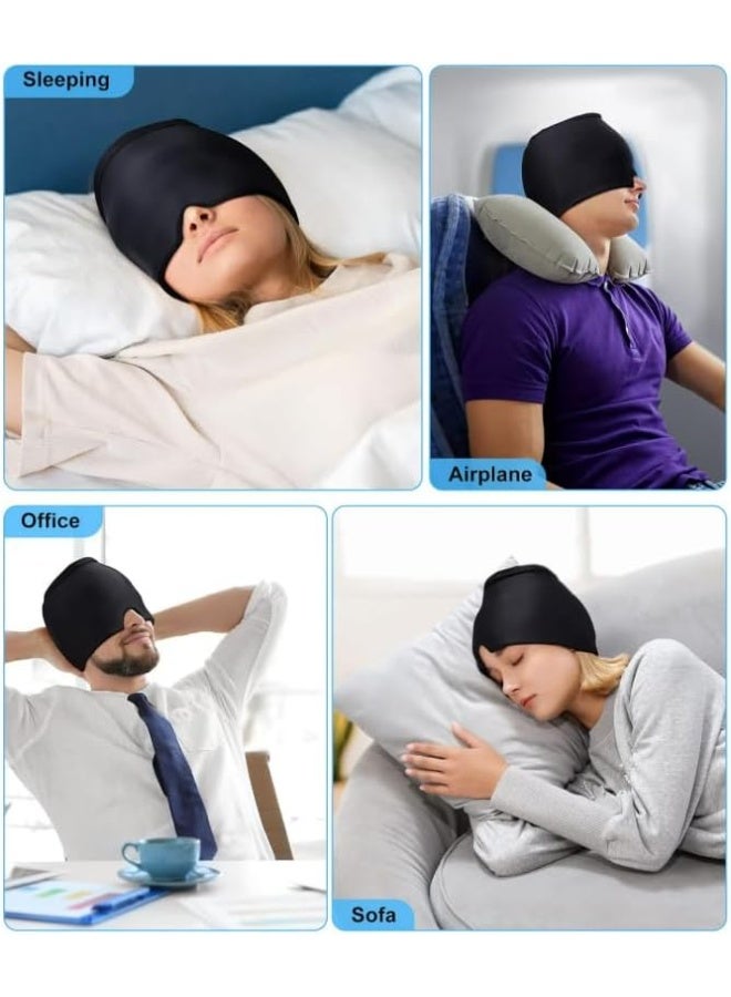 TAPIT Migraine Relief Cap Cooling Gel Ice Head Wrap for Headache Relief Cold Therapy Migraine Mask for Tension Stress Puffy Eyes & Sinus 360° Soothing Odorless Gel Headache Cap (Black Ice Pack Headgear) - Image 5