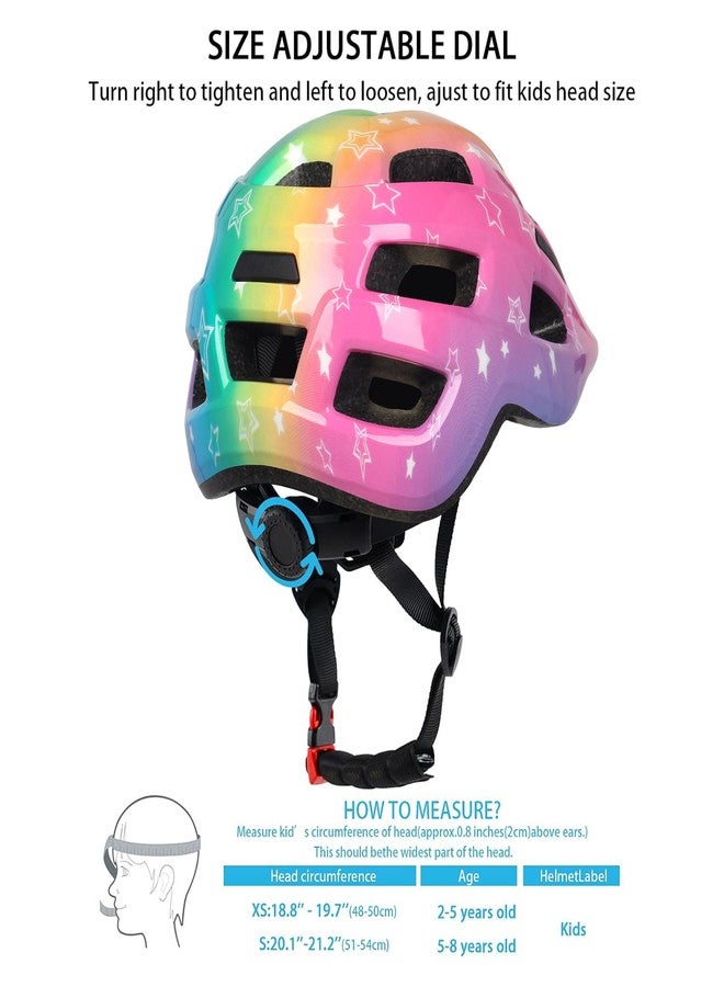 TLAMEE Kids Bike Helmet for Ages 1-8 Years, Adjustable Toddler Boys and Girls Helmets, Lightweight Child Infant Bicycle Cycling Scooter Sports Helmet S， 50-54cm ColorStars - Image 3