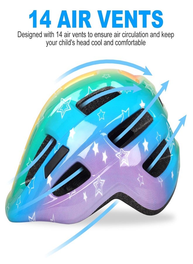 TLAMEE Kids Bike Helmet for Ages 1-8 Years, Adjustable Toddler Boys and Girls Helmets, Lightweight Child Infant Bicycle Cycling Scooter Sports Helmet S， 50-54cm ColorStars - Image 5