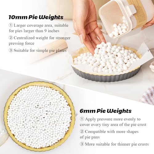 ROCKSHEAT Pie Weights 6mm Small Baking Beads  22 Lbs1kg Reusable Pie Crust Weights with EcoFriendly Wheat Straw Storage Box Ideal for Blind Baking 710 Inch Pies - Image 5