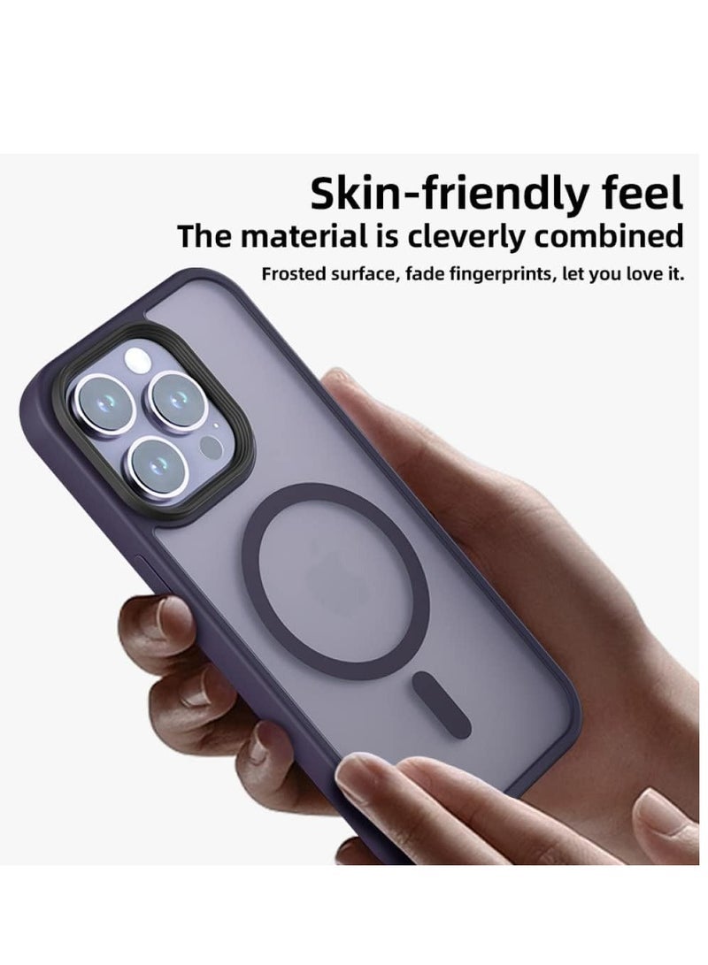 Gravity Translucent Matte Magnetic Wireless Charging Phone Case Compatible with iPhone 15 Pro Solid Hard Cover - Image 3