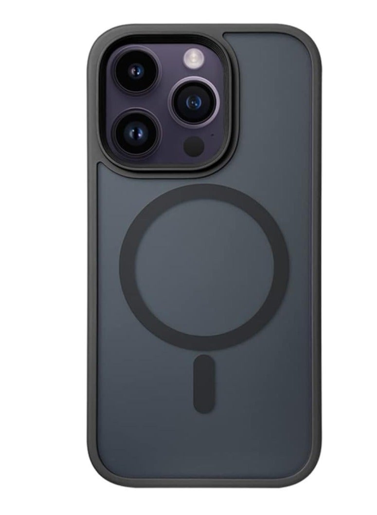 Gravity Translucent Matte Magnetic Wireless Charging Phone Case Compatible with iPhone 15 Pro Solid Hard Cover - Image 1
