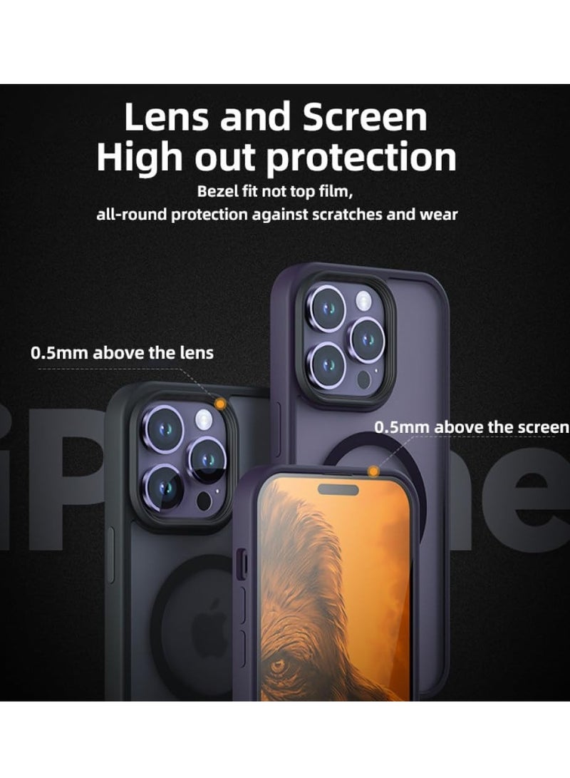 Gravity Translucent Matte Magnetic Wireless Charging Phone Case Compatible with iPhone 15 Pro Solid Hard Cover - Image 5