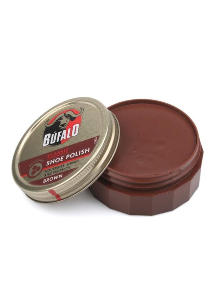 Premium Bufalo Shoe Polish Brown 75ml