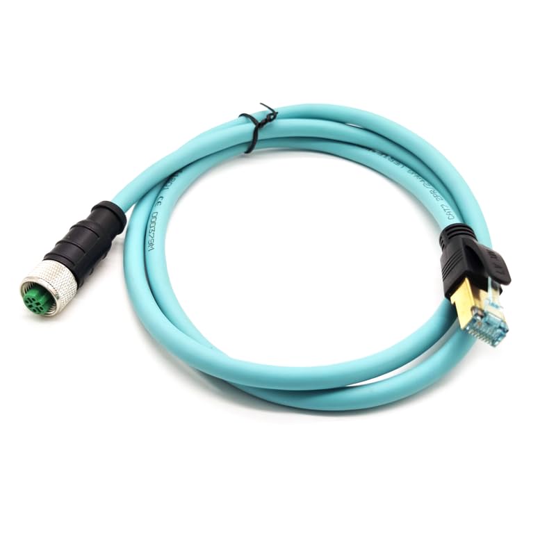 BOUUNCIY M12 4 Pin D Code Female to RJ45 Industrial Ethernet Cable, M12 to RJ45 Male High Flex Cable Shielded Field Wireable Cable Assembly for Automation Systems Interconnect (9.84ft/3Meter) - Image 1