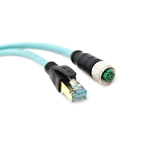 BOUUNCIY M12 4 Pin D Code Female to RJ45 Industrial Ethernet Cable, M12 to RJ45 Male High Flex Cable Shielded Field Wireable Cable Assembly for Automation Systems Interconnect (9.84ft/3Meter) - Image 2