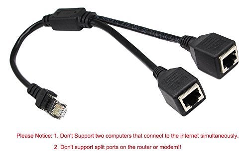 zdyCGTime 30cm/1ft RJ45 Network Cable zdyCGTime 1 RJ45 Female to 2 RJ45 Female Network Y type Cable,Used to switch networks between two computers or to connect to a printer etc(not used as a network separator) - Image 2