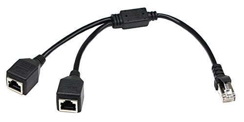 zdyCGTime 30cm/1ft RJ45 Network Cable zdyCGTime 1 RJ45 Female to 2 RJ45 Female Network Y type Cable,Used to switch networks between two computers or to connect to a printer etc(not used as a network separator) - Image 1