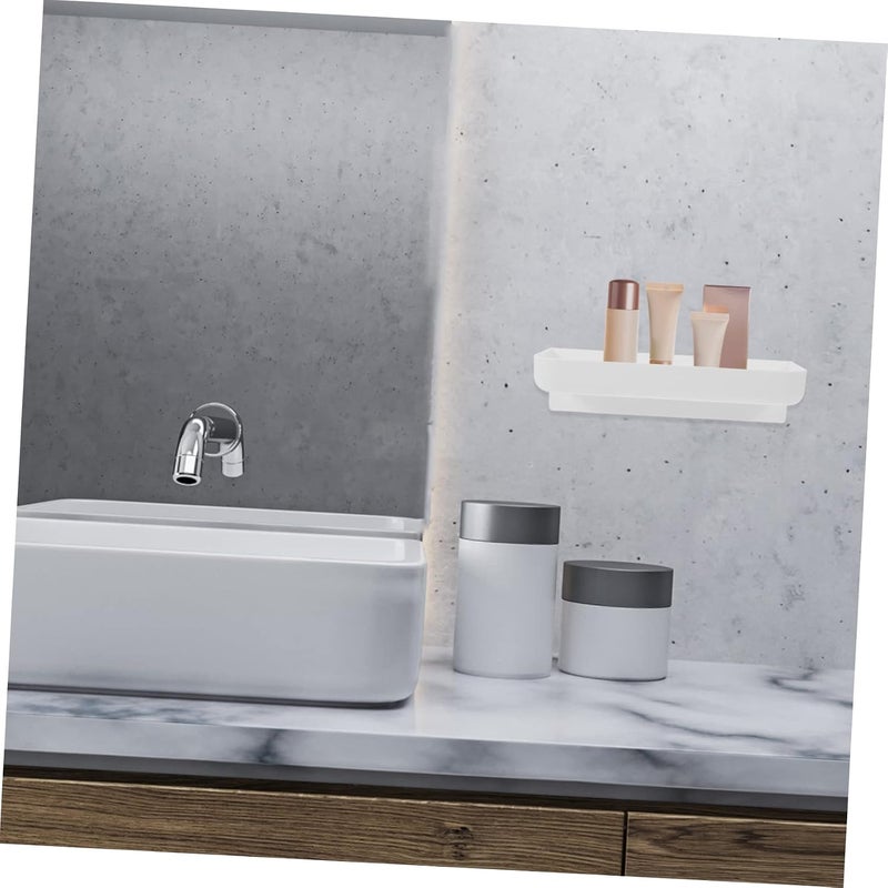 VOSAREA 2Sets Wall Mounted Bathroom Storage Rack Kitchen Shelf Organizer No Drilling Required for Bathroom and Kitchen Use Capacity Design - Image 2