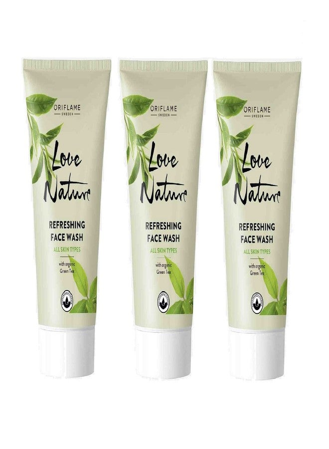 Love Nature Refreshing Face Wash with Organic Green Tea Pack of 3 (by Oriflame) - Image 5
