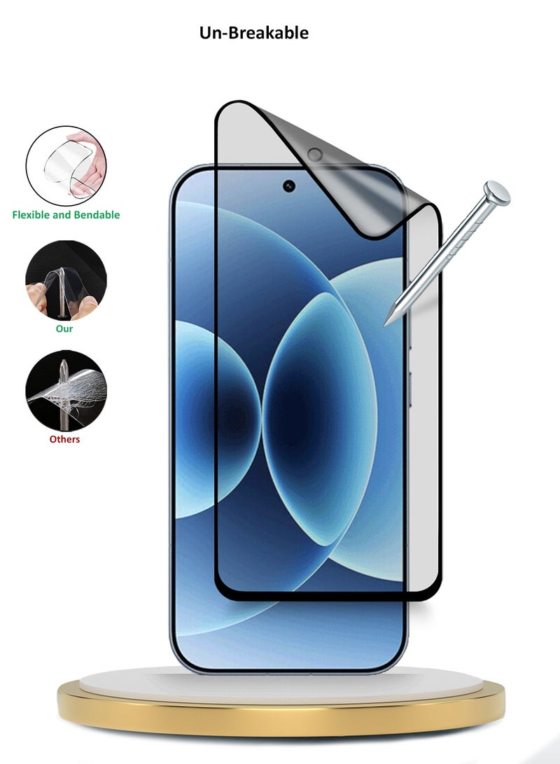 دبليو تيك واقي شاشة شاومي 17 5G 2025 فائق مع نانو سيراميك كامل الغراء وتغطية كاملة، مطفي ومرن (MSCNMN) - شفاف/أسود - Image 3