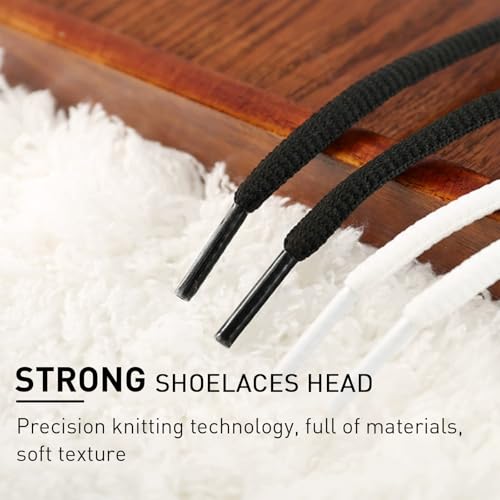 UamGlsob Oval Shoe Laces for New Balance Sneakers, 1/4"(6mm) Shoelaces Strings Replacement for Lace-up Walking Running Shoes Non Slip Comfort Trainer (White, 45"/115cm) - Image 5