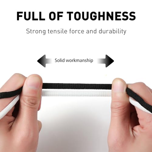UamGlsob Oval Shoe Laces for New Balance Sneakers, 1/4"(6mm) Shoelaces Strings Replacement for Lace-up Walking Running Shoes Non Slip Comfort Trainer (White, 45"/115cm) - Image 4