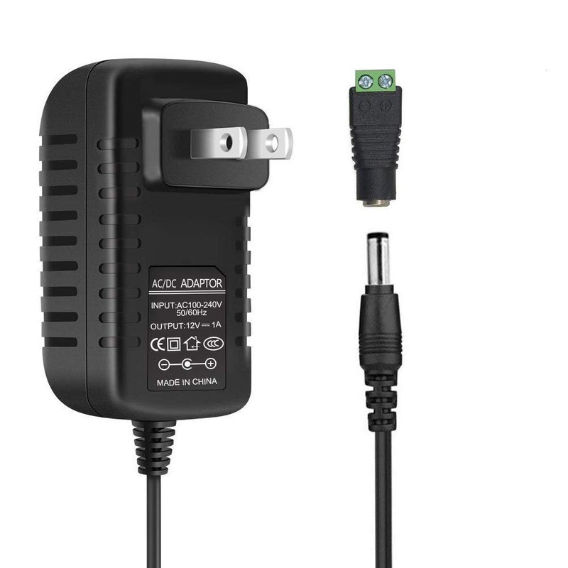 inShareplus 12V 1A 12W LED Power Supply, Wall Mounted AC/DC Switching Power Supply, AC 100-240V to DC 12 Volt Adapter, Charger, Transformer for LED Strip Light with 5.5/2.1 DC Female Barrel Connector - Image 1