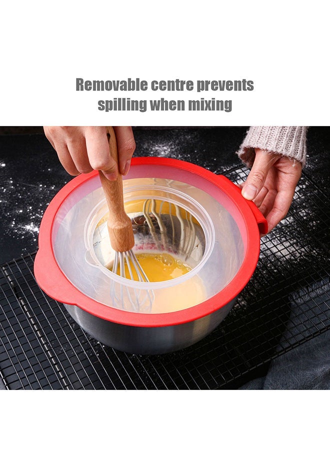 NIBEMINENT 3-Piece Stainless Steel Mixing Salad Bowl With Airtight Lid Silver 24x20x24cm - Image 4