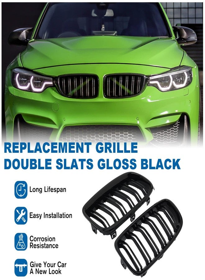 BILLDIO F30 Black Kidney Grille - Double Slats, Compatible with 2012-2018 BMW 3 Series F30 F31 - Image 2