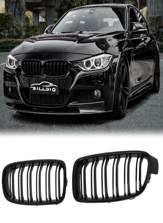 BILLDIO F30 Black Kidney Grille - Double Slats, Compatible with 2012-2018 BMW 3 Series F30 F31 - Image 1