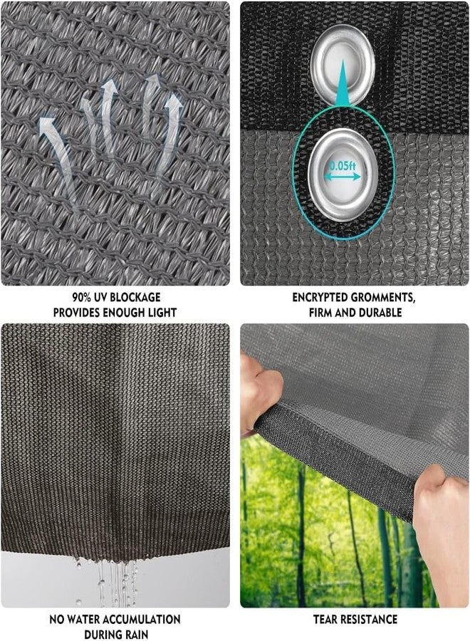 EMERIT 90% Shade Cloth Sun Shade Fabric Privacy Screen Shade Cover for Patio Garden Pergola Shade Cover Canopy with Gromments - Image 5