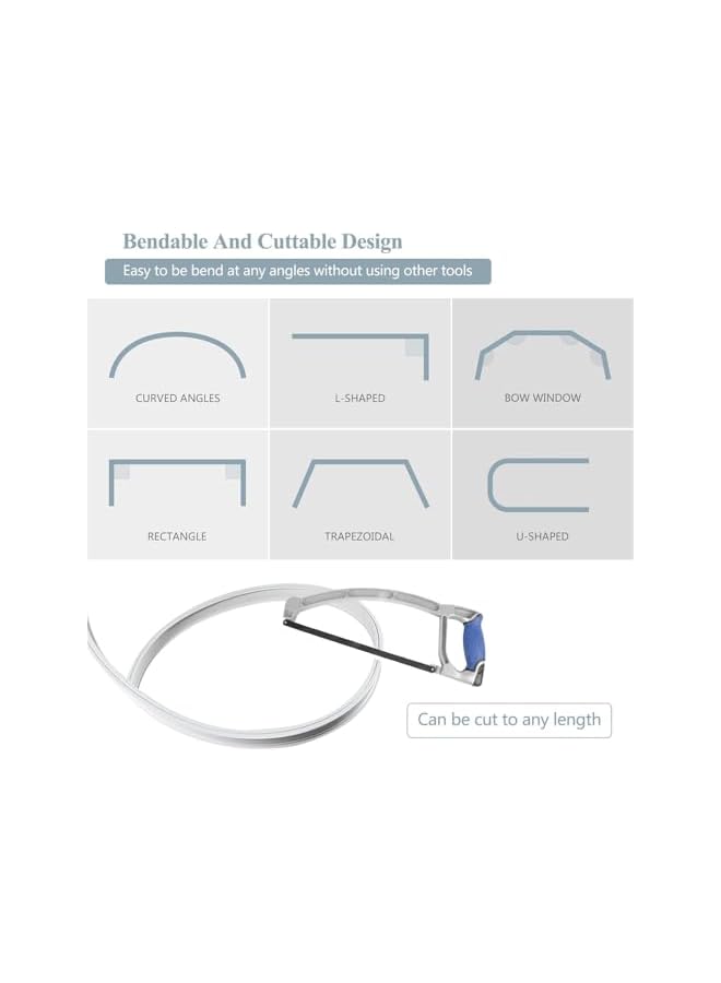 The Bros Flexible Bendable Ceiling Curtain Track, Mount for Rail With Curved Slide System, Room Divider, Rod, RV Track for Curtains (16.4FT) - Image 4