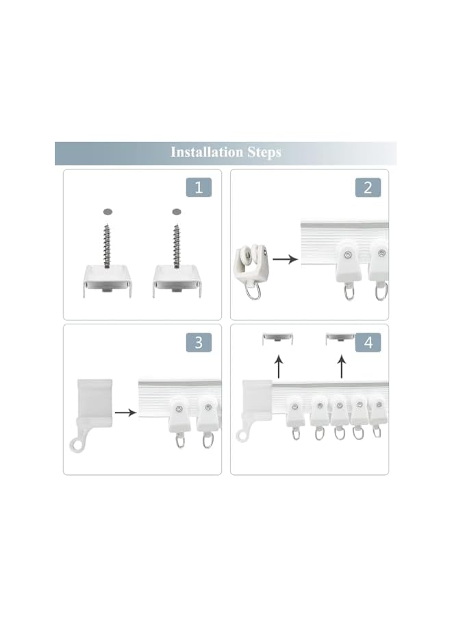 The Bros Flexible Bendable Ceiling Curtain Track, Mount for Rail With Curved Slide System, Room Divider, Rod, RV Track for Curtains (16.4FT) - Image 5