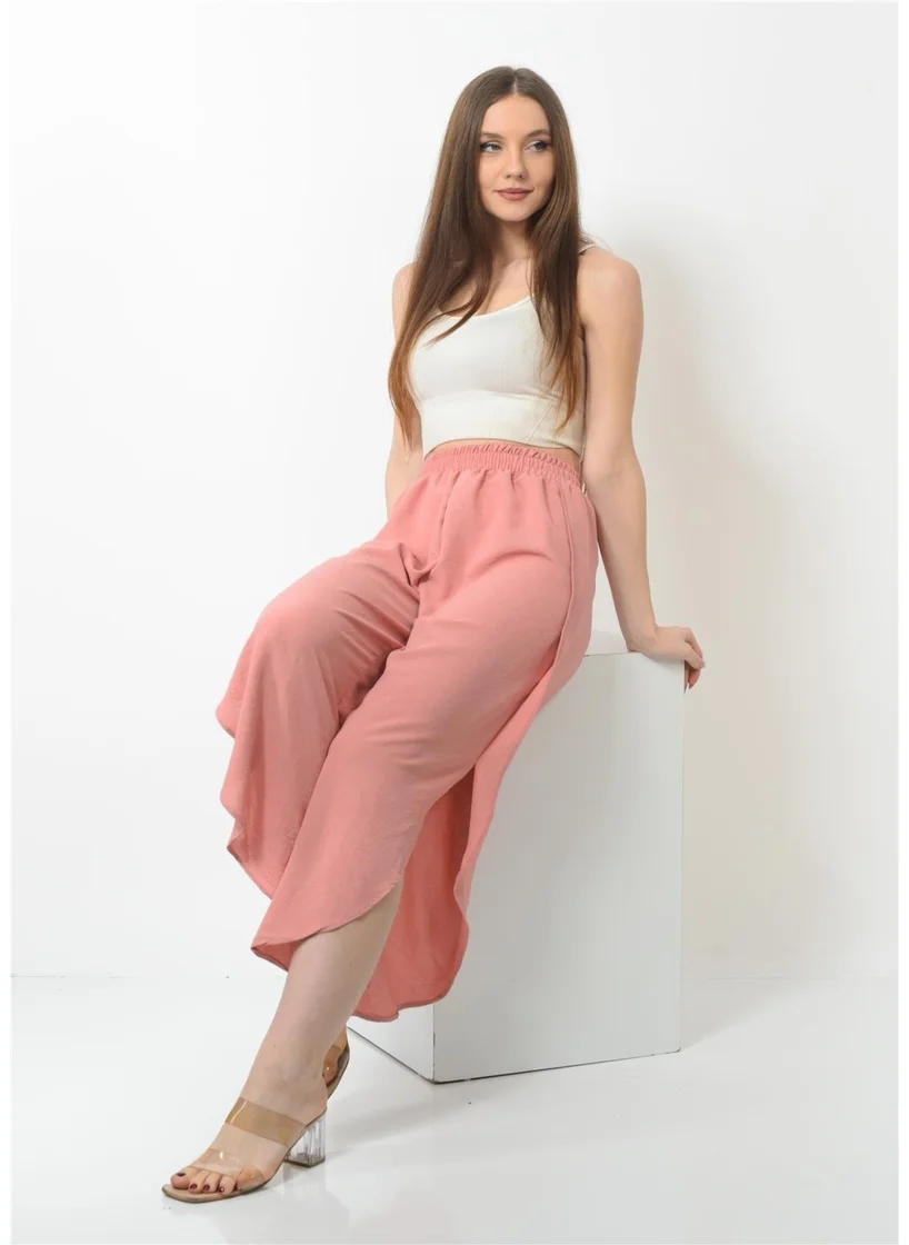 Nuseel Women's Side Slit Shalwar Trousers Powder Color