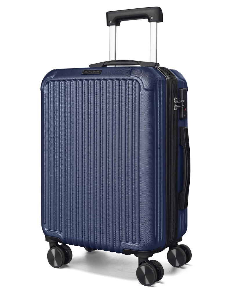 LIGHT FLIGHT Carry On Luggage 22x14x9 Airline Approved, Durable Hard Shell Carry On Suitcases with Wheels, Expandable Hardside Lightweight Travel Luggage with TSA Lock 20 Inch Carry on, Dark Blue - Image 1