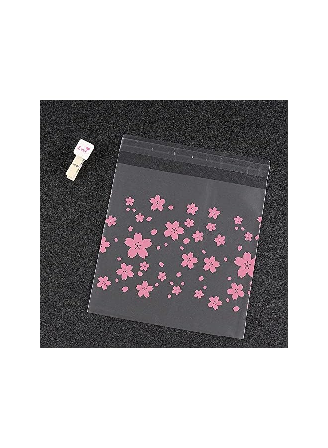 S-TOP 100pcs Plastic Bags Self Sealing Flower Cellophane Crystal Shiny Clear Cello Transparent Pouch Self-Adhesive Resealable for Packing and Storage Wrapping Gift Bag - Image 4
