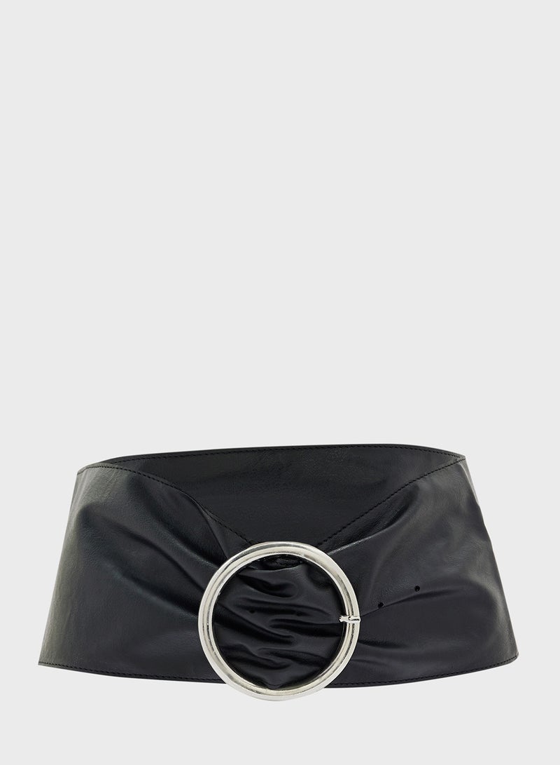 Miss Selfridge Soft Round Buckle Belt - Image 1