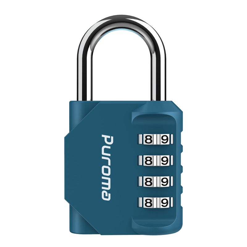 Puroma 1 Pack Combination Lock for Locker 4 Digit Outdoor Waterproof Padlock for School Gym Sports Fence Toolbox Gate Case Outdoor Hasp Storage Cabinets Dark Green