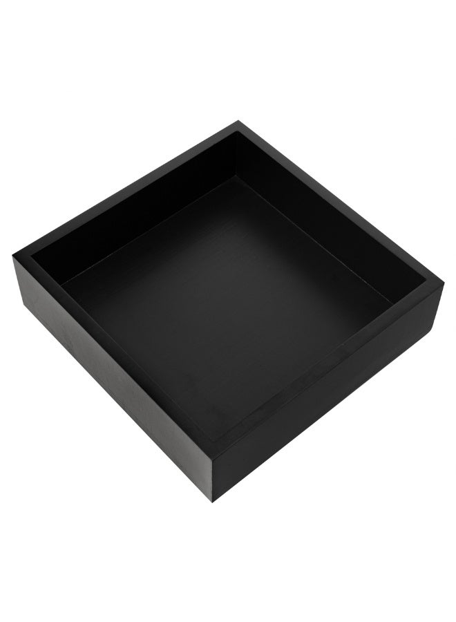 Restaurantware صينية خشبية 11.75 × 3.25 بوصة، صندوق خشبي مربع متين - مقاوم للكسر، مقاوم للتشقق، صينية صندوق خشبي من الخيزران الأسود، للطعام، والأدوات، والأواني - Image 1