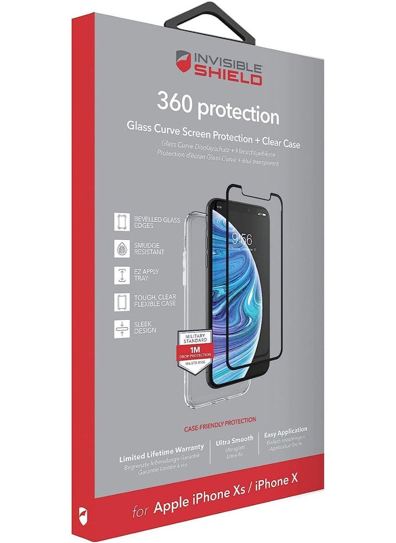 InvisibleShield 360 Glass Curve Screen Protector for iPhone Xs/ X with Clear Case Cover - [Bundle]  - Image 3