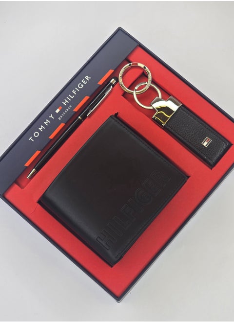Tommy Hilfiger Wallet, Keychain & Pen Set For Men