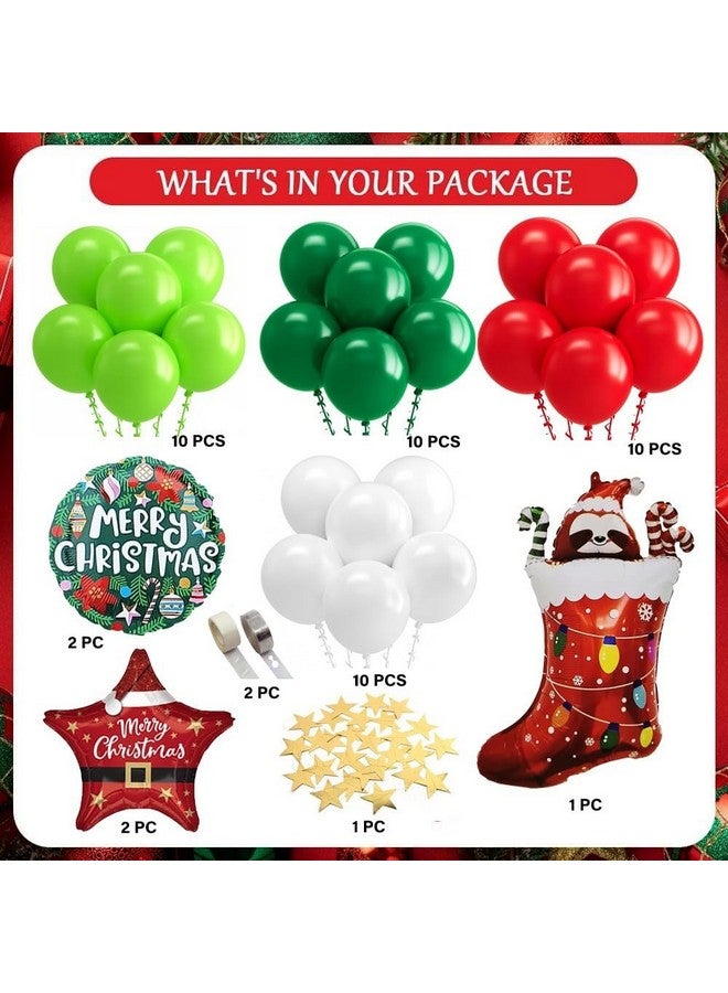 Pop The Party Pop The Party Christmas Party Decoration- 48Pcs Christmas Socks Foil Balloons Decoration Combo | Merry Christmas Foil Balloon Set | Santa Foil Balloon - Image 2
