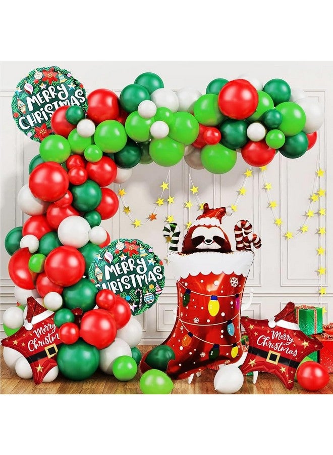 Pop The Party Pop The Party Christmas Party Decoration- 48Pcs Christmas Socks Foil Balloons Decoration Combo | Merry Christmas Foil Balloon Set | Santa Foil Balloon - Image 1