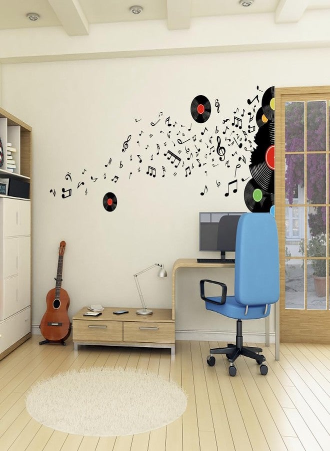 SUPERDANT Records Notes Wall Stickers Musical Notation with Disc Wall Decals Musical Mark Vinyl Sticker DJ Art Enjoy Music Wallpaper Decor for Music Room Livingroom Decoration - Image 4