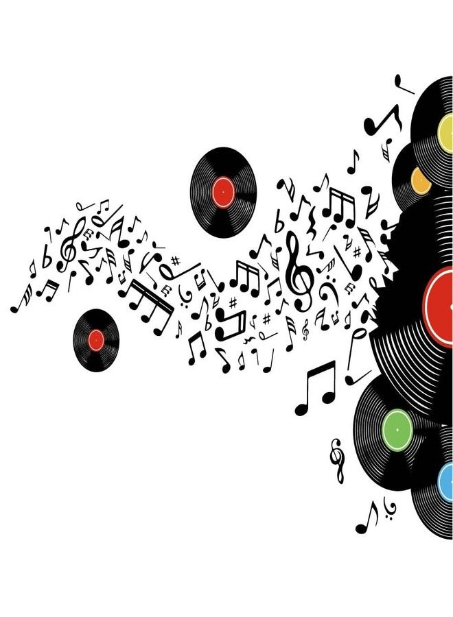 SUPERDANT Records Notes Wall Stickers Musical Notation with Disc Wall Decals Musical Mark Vinyl Sticker DJ Art Enjoy Music Wallpaper Decor for Music Room Livingroom Decoration - Image 1